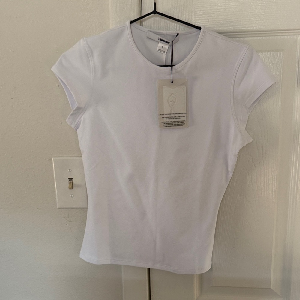 NWT FIRM PRICE Tankair Cap Sleeve Baby Tee, Milk, Medium - Picture 3 of 6